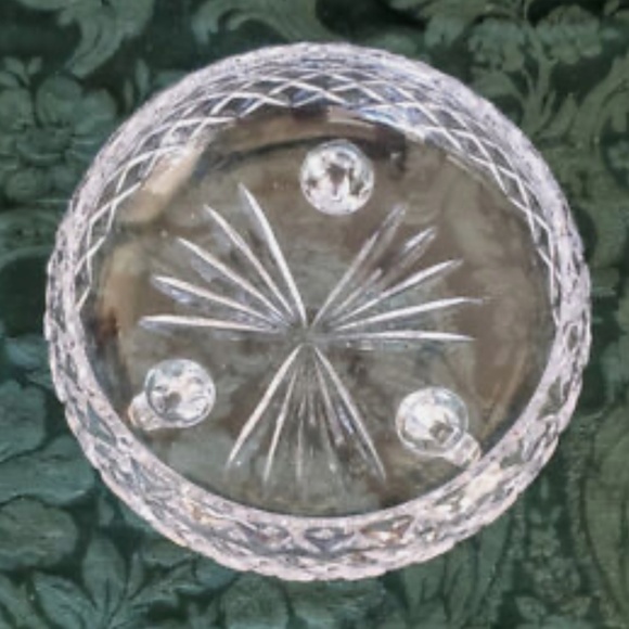 Antique Rare & Unique Gorham Crystal Tri-Footed Bowl Perfect Diamond Pattern - Picture 4 of 8